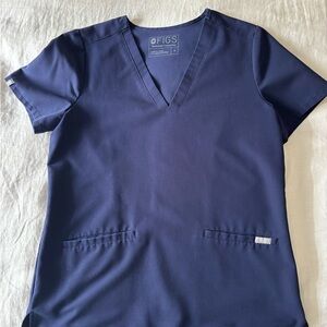 FIGS Navy Small Scrub Top Two Pocket